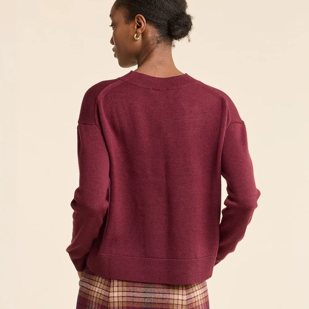 NWOT Pendleton Women’s 100% Merino Wool Crewneck Knit Sweater in Merlot, Size L